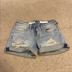 Anthropoligie Pilcro cutoff shorts light denim 26